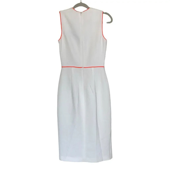 NWT BLACK HALO Puma Sheath Dress Orange Tang Size 2 Pebble Crepe - Picture 2 of 8